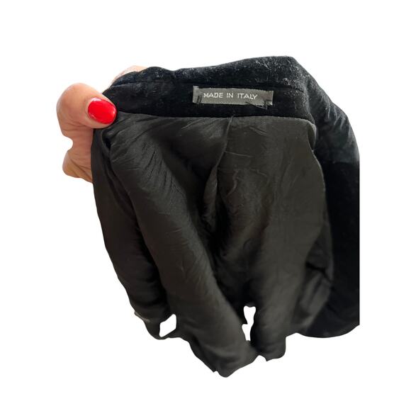 Mediterranean  mens Italian preppy goth faux velvet blazer jacket *no size tag* - Picture 10 of 10